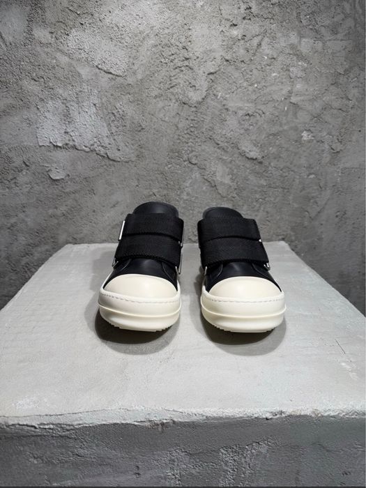 Rick Owens Low Strap Sneakers из черной кожи,кеды рик овенс