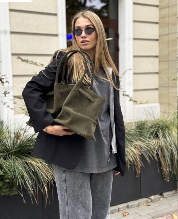 Сумка шопер замша жіноча