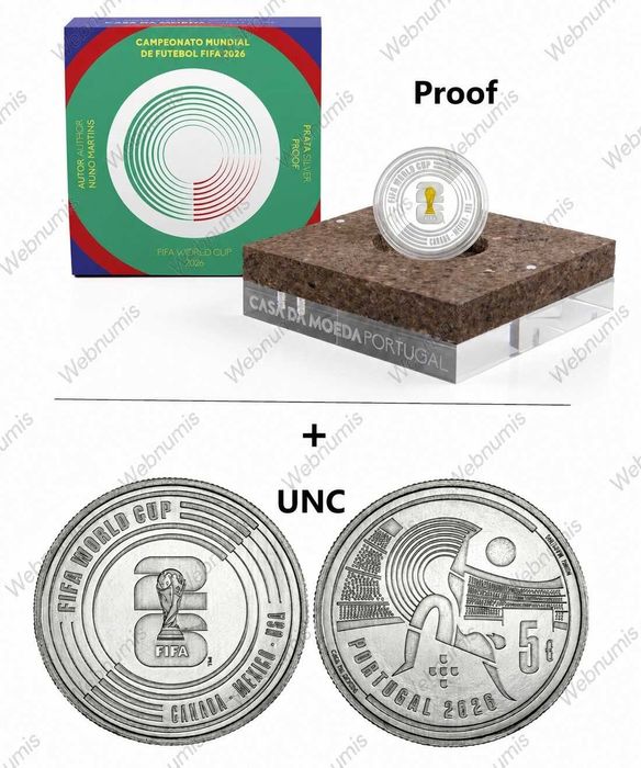 5 Euros - Fifa 2026 Proof + UNC