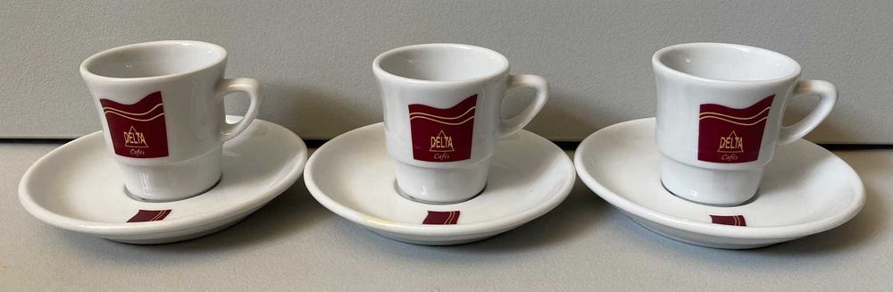 Conjunto de 3 Chávenas + Pires Delta - Porcelanas Costa Verde