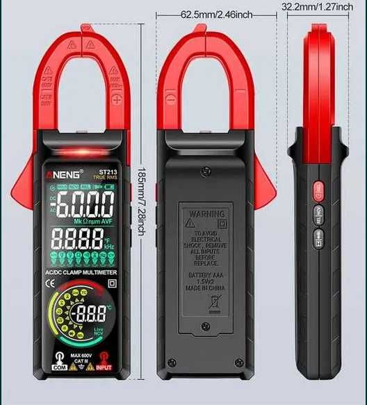 ANENG ST212, ST213 токовые клещи, мультиметр, AC/DC, амперметр