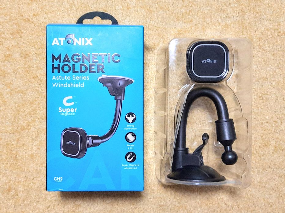 Автотримач для смартфона чорний CH2 Magnetic Atonix