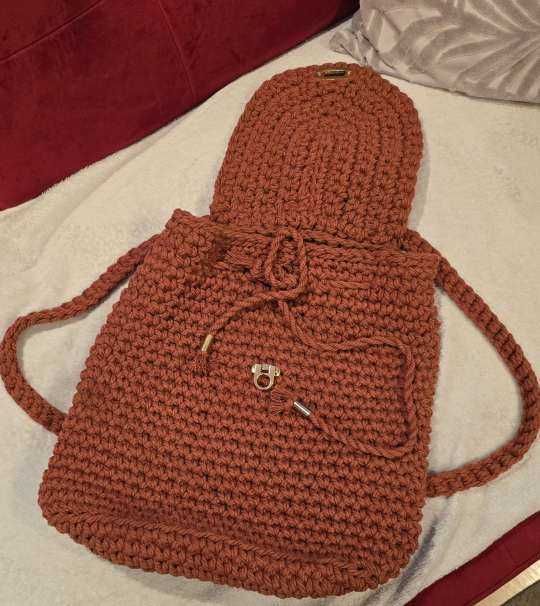 nowy plecak etno boho rudy sznurkowy