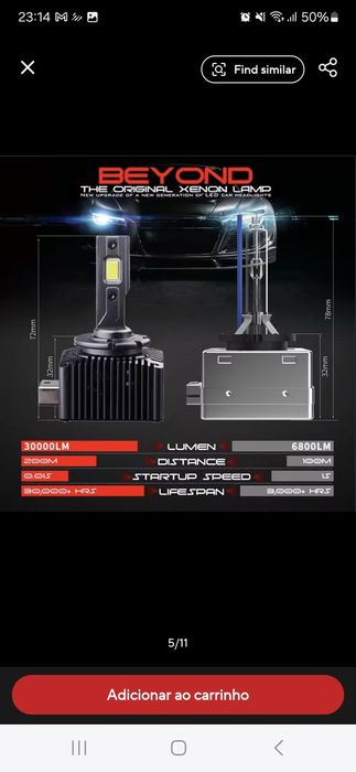 Lâmpadas Led D1s novas em caixa