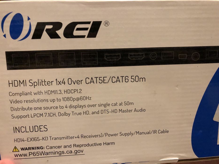 Splitter OREI HDMI para RJ45 x4 e conversores