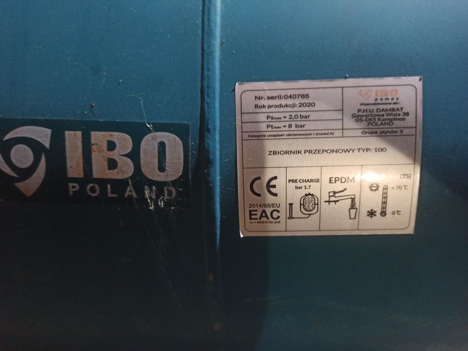 Hydrofor zbiornik przeponowy 100 L