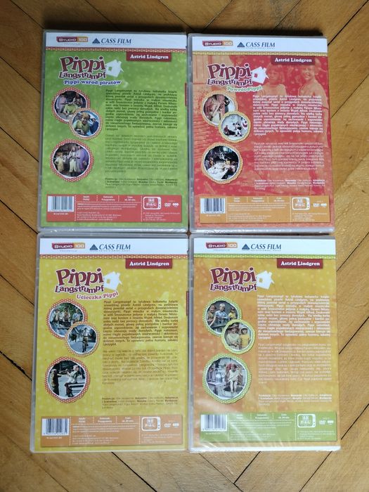 Kolekcja Pippi Langstrumpf BOX 4x DVD (3 filmy NOWE W FOLII)