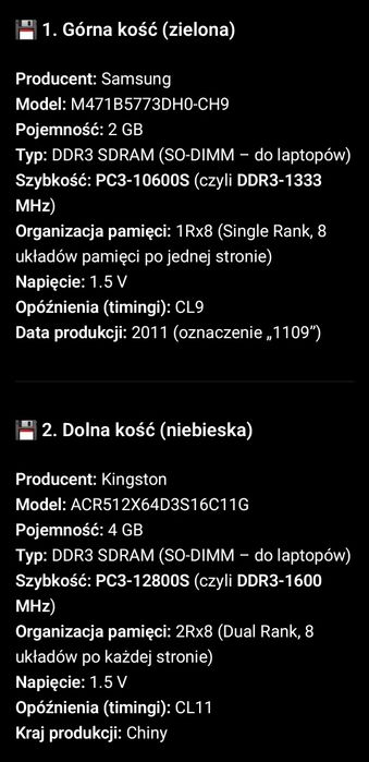 Pamięć RAM do laptopa