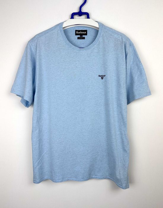 Koszulka męska BARBOUR niebieska baby blue t-shirt r. XL