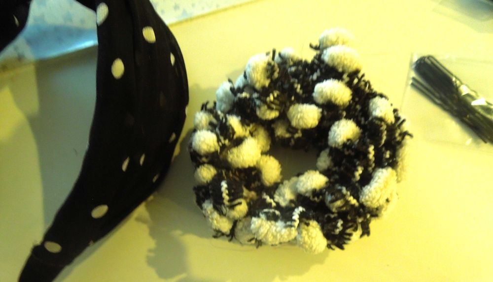 Opaska do Włosów-Węzeł-Supeł-Szeroka Czarna-Sprężysta + Frotka- Nr.11