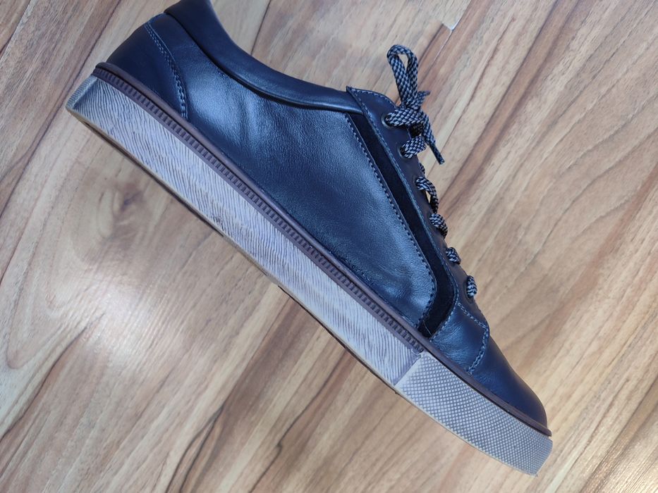 Сині шкіряні кеди, 25 см (як нові)