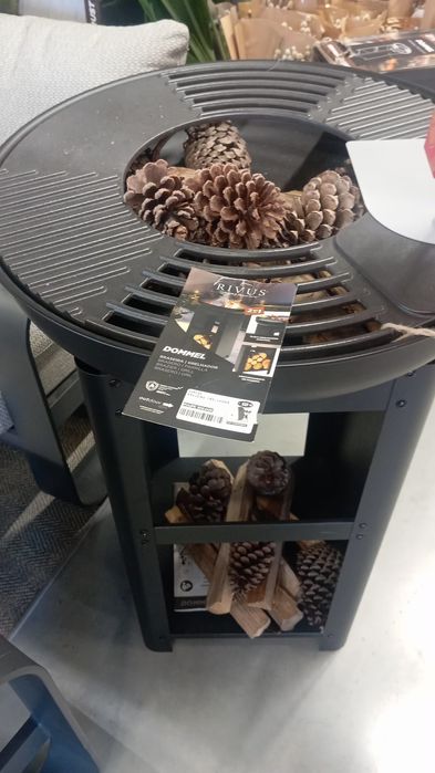 Braseiro para churrasco Grelhador para cozinhar Teppanyaki 3 em 1 Madeira ou carvão Ø 61 x A90 cm Aquecimento exterior BBQ COLLECTION