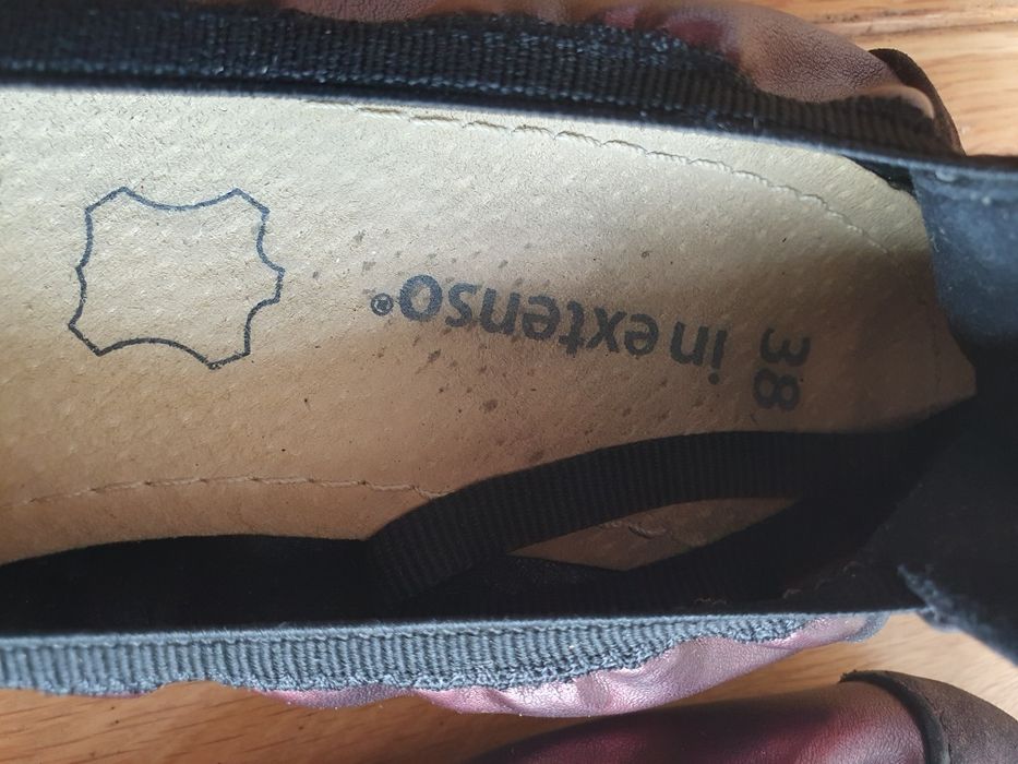 Bordowo czarne baleriny In Extenso 38