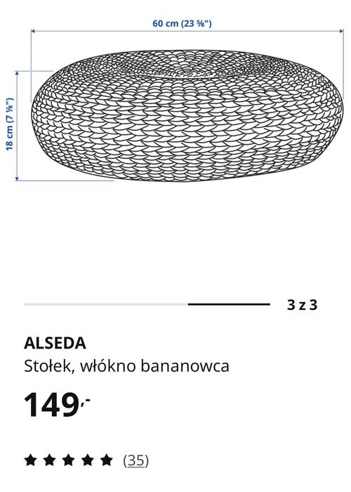 Alseda ikea stolek / puf / podnóżek