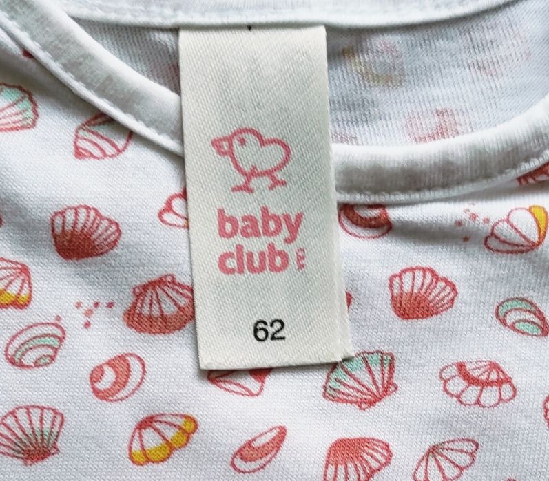 Koszulka dla dziewczynki muszelki rozmiar 62