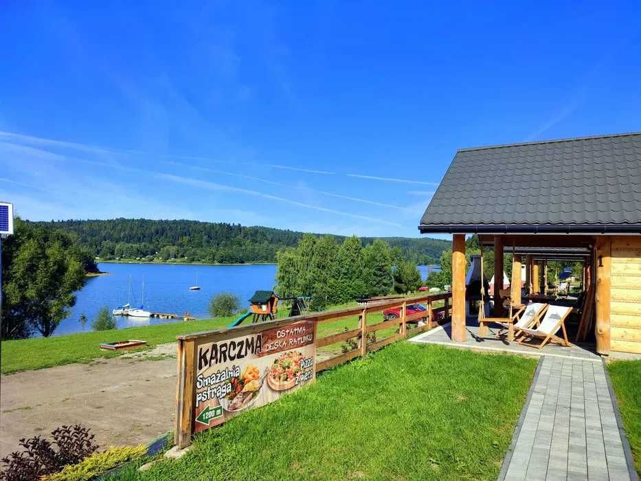 Domek z jacuzzi Solina Zawóz | Domki w Bieszczadach | prywatna plaża