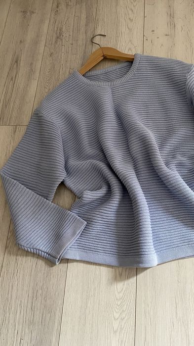 Niebieski sweter Blue baby 38/M -42/XL 50% bawelna  oversize