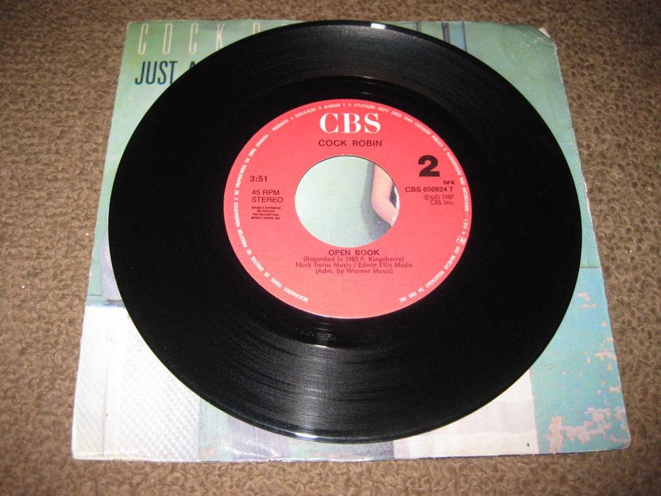 Vinil Single 45 rpm dos Cock Robin "Just Around The Corner"