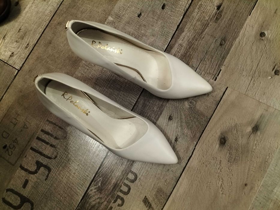 Szpilki białe, ślubne 37