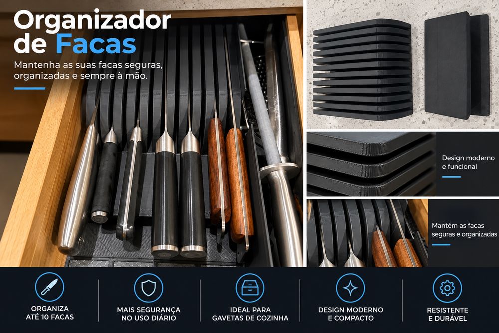 Organizador de Facas para Gaveta