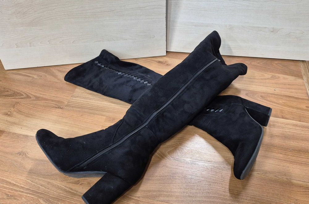 Kozaki damskie wysokie czarne r38