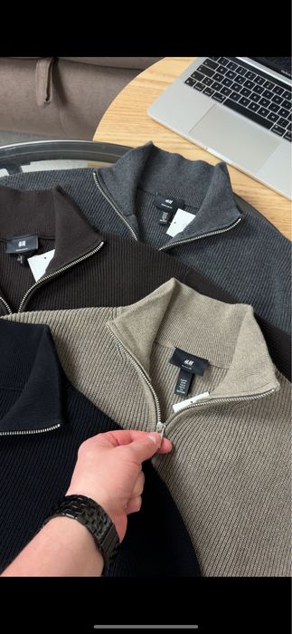 Чоловіча кофта H&M з горлом на замку / В'язаний светр zip / Новий