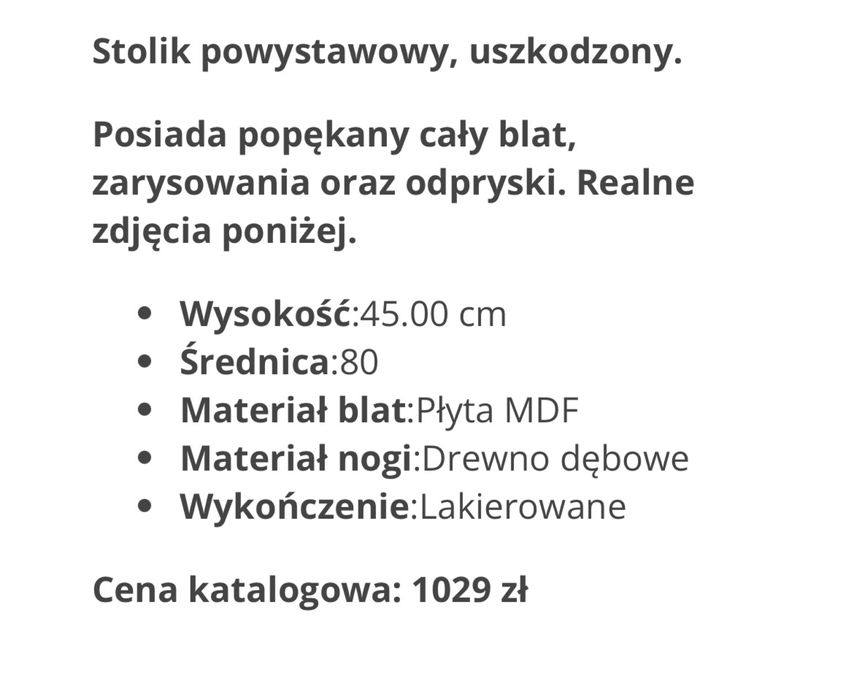 Stolik okragły bialy Rowico