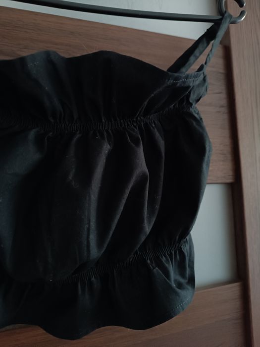 Krótki top czarny bawełniany H&M 34