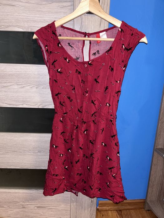 Sukienka H&M bordowa burgund