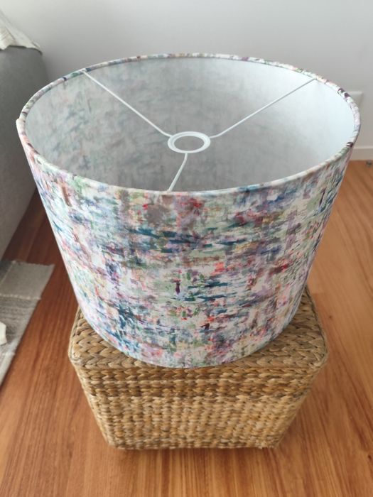 Abajur em Veludo Florido Novo - 40cm