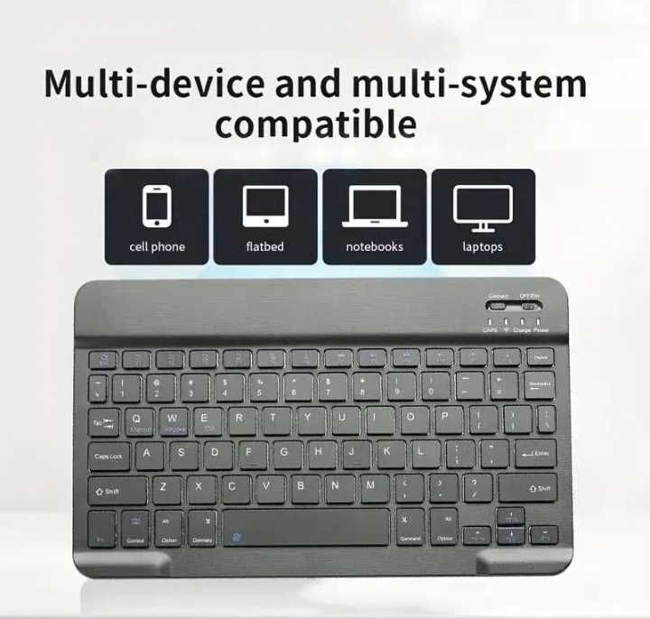 Клавіатура блютуз з підсвіткою 7 кольорів, 10"