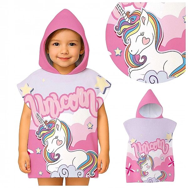 Ręcznik SZYBKOSCHNĄCY kąpielowy dla dzieci 60x120 kapturek ponczo 55