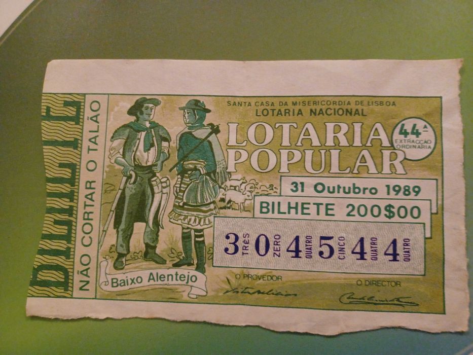 Bilhetes de lotaria antigos - colecção