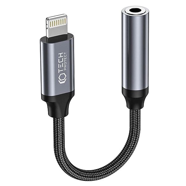 Adapter Tech-Protect UltraBoost Lightning / mini jack 3.5mm - czarny