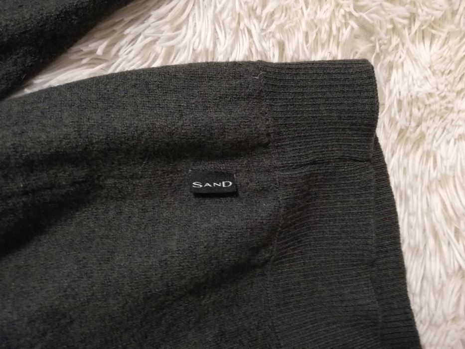 sweter Sand 100% merino wool S M 36 38 zielony