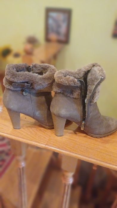 Полусапожки ,зима натуральный замш