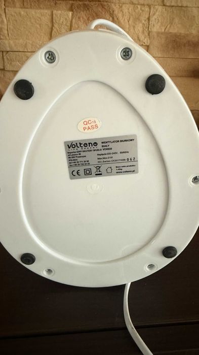 Wentylator biurkowy śr. 23 cm biały VO0020