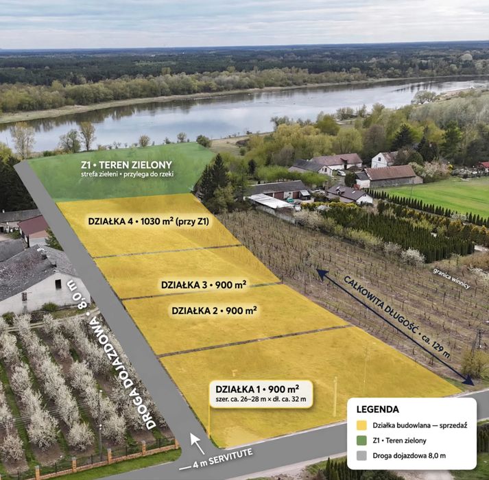 Działki nad Narwią pow 900 m² wszystkie media - Widok 2