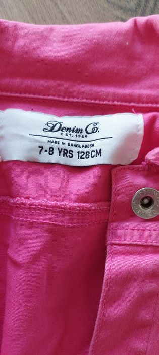 Kurtka/ katana jeansowa różowa dla dziewczynki  r.128