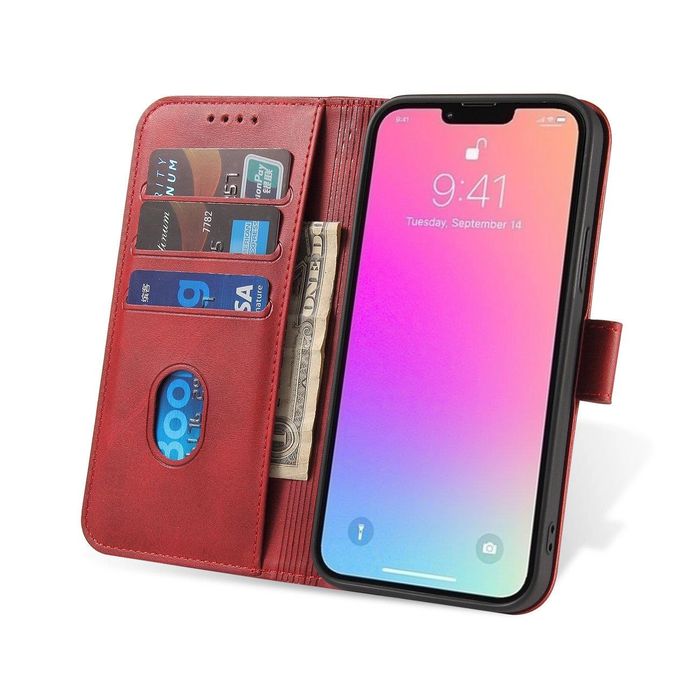 Magnet Case etui Samsung Galaxy S23 … portfel podstawka czerwone