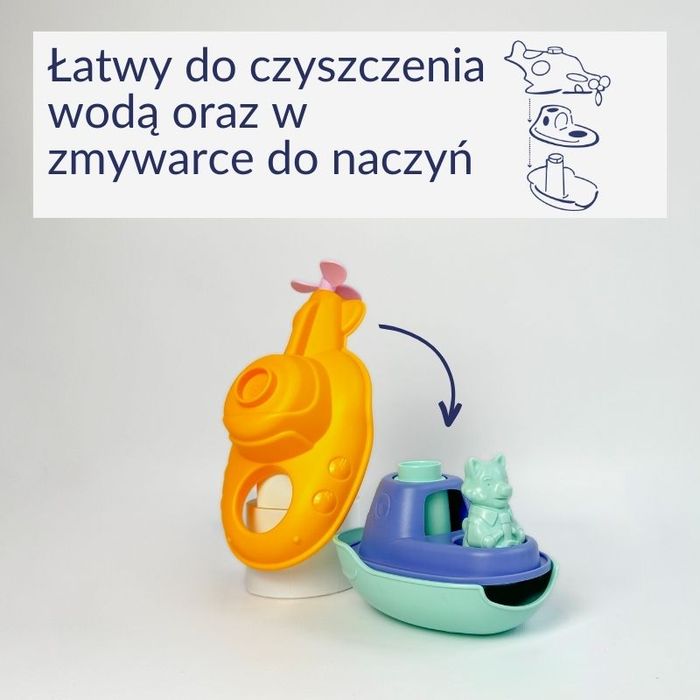 Wodolot 2 w 1 pomarańczowy zabawka do piasku i wody dzieci statek