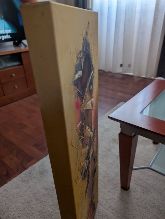 Quadro de aguarela alto relevo