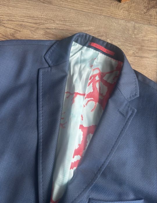 Granatowy niebieski męski garnitur Vistula