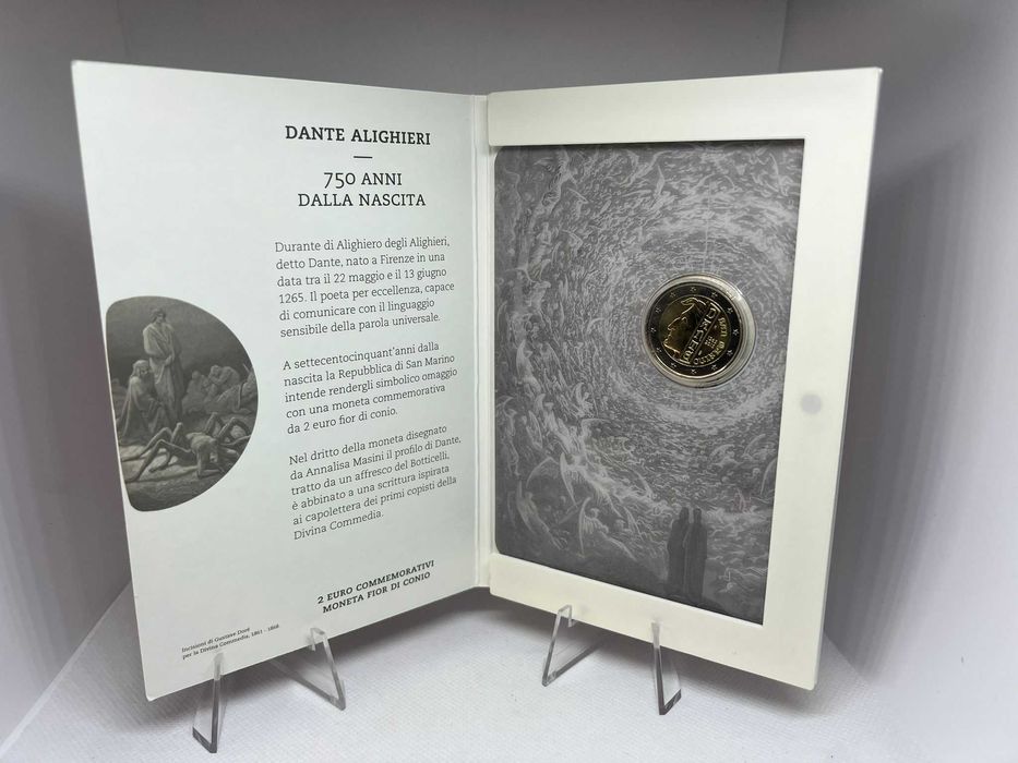 San Marino 2015 - Coin Card 2€ 750º Aniversário - Nascimento de Dante Alighieri
