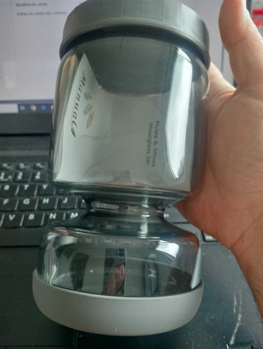 Frasco Ampulheta Luvan – Separador de Picles e Azeitonas – Vidro