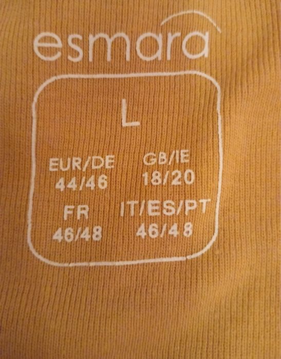 Esmara bluzka z długim rękawem w kolorze musztardowym, bawełniana