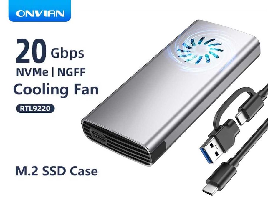 Зовнішня кишеня Onvian M15 20Gbps M.2 NVMe/SATA SSD - USB3.2 з кулером