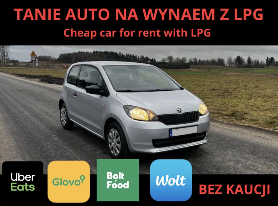 Wynajem Auto Glovo, Uber eats i Priv LPG BEZ KAUCJI / Car rental glovo