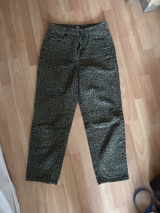 Джинси жіночі з високою посадкою анімалістий принт, леопардовий принт