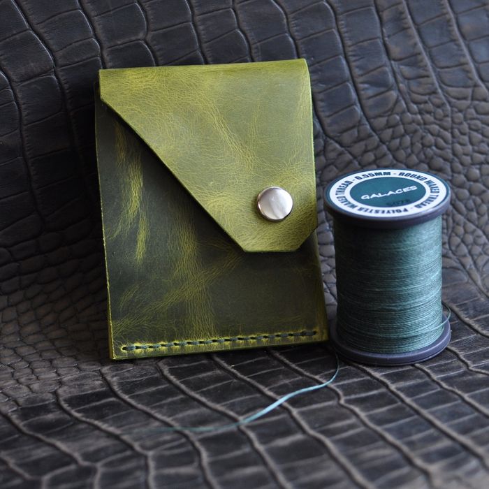 шкіряний маленький гаманець EDC натуральна шкіра ручна робота